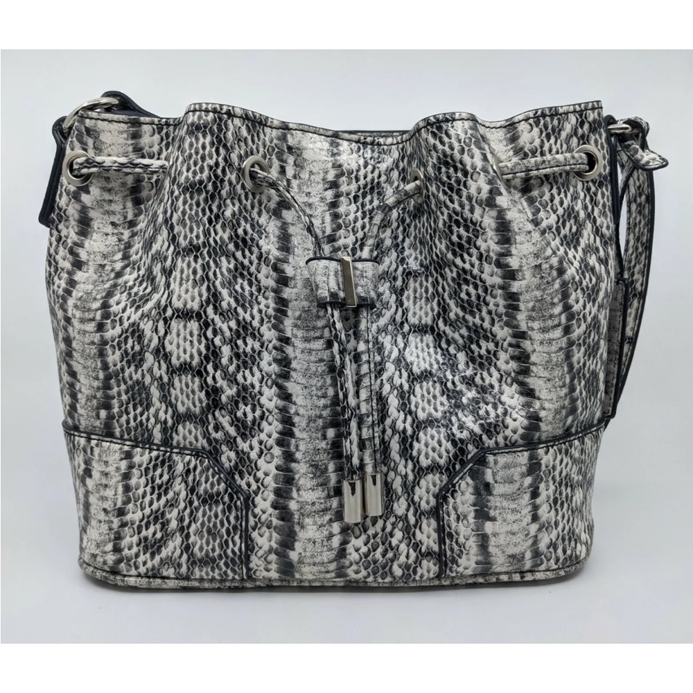 Nine West Reptile Print Drawstring Crossbody Buck… - image 1